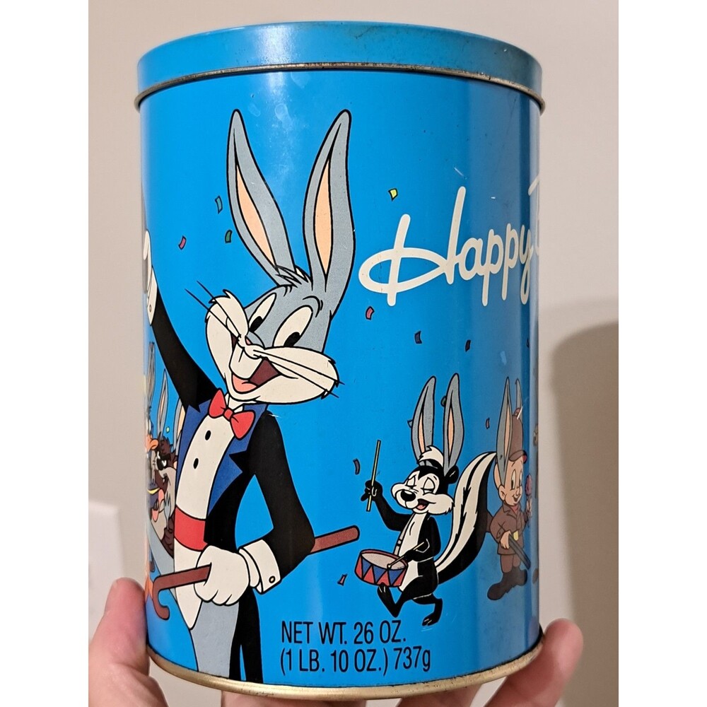 Looney Tunes Collector Candy Tin Happy Birthday Bugs 50th Brach's Vintage 1989